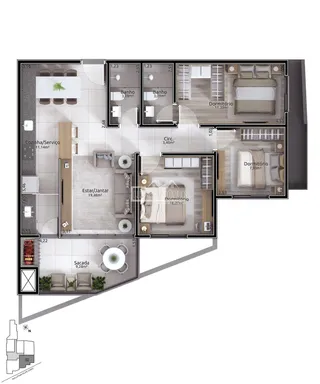 Apartamento com 3 dormitórios, foto 12