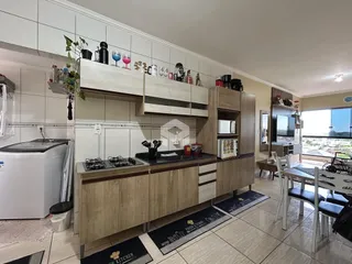 Vista da cozinha de uma residência em Lajeado, Brasil.