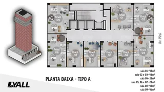 Planta baixa do tipo A que detalha a distribuição dos cômodos da unidade.