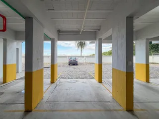 Vista da área externa coberta de uma propriedade em Lajeado.