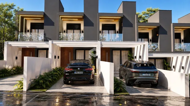 Fachada moderna de uma residência em Lajeado, Brasil.