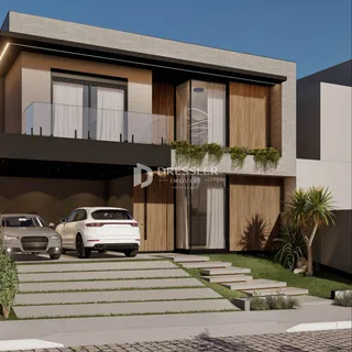 Fachada moderna de uma residência em Lajeado, Brasil.