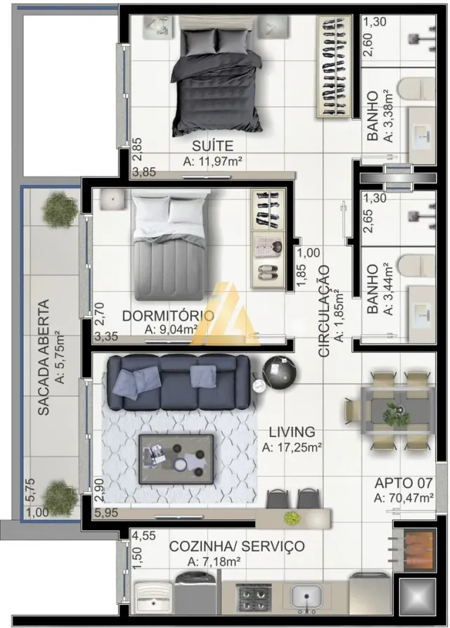 Apartamento com 2 dormitórios, foto 4
