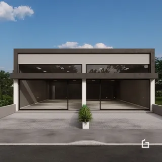 Fachada moderna de uma residência em Lajeado, Brasil.