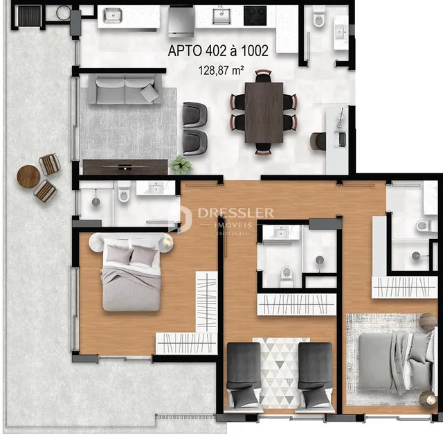 Apartamento com 3 dormitórios, foto 2