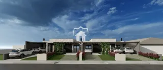 Fachada moderna de uma residência em Lajeado, Brasil.