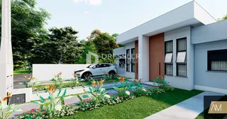 Fachada moderna de uma residência em Lajeado, Brasil.