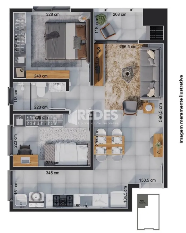 Apartamento com 2 dormitórios, foto 3