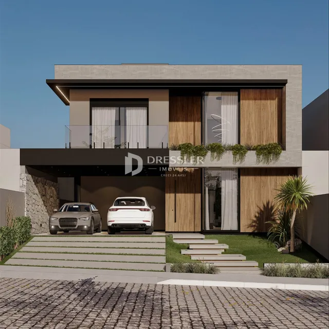 Renderização da fachada de uma residência em Lajeado, Brasil.