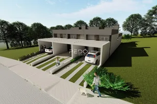 Fachada de uma residência em Lajeado, Brasil, com jardim frontal.