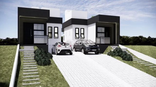 Fachada moderna de uma residência em Lajeado, Brasil.