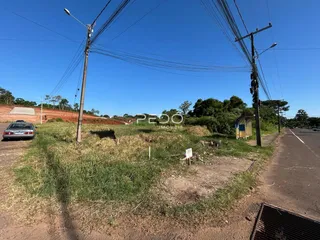 Paisagem de terra e vegetação ao lado de uma estrada.