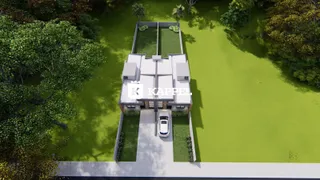 Uma vista aérea da fachada de uma residência em Lajeado, Brasil.