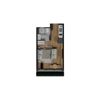 Planta baixa mostrando a disposição dos cômodos de um imóvel.