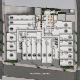 Planta baixa da residência em Lajeado, mostrando a disposição dos cômodos.