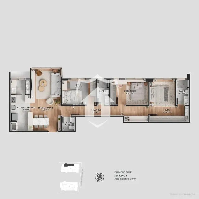 Apartamento com 3 dormitórios, foto 2