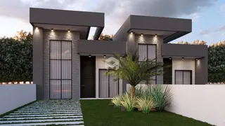 A fachada moderna de uma residência em Lajeado, Brasil.