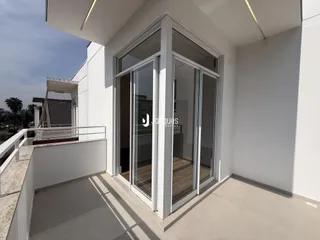 Vista da varanda de uma residência moderna em Lajeado.
