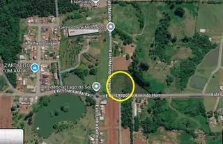 Vista aérea da propriedade em Lajeado, mostrando a área circundante e a infraestrutura local.