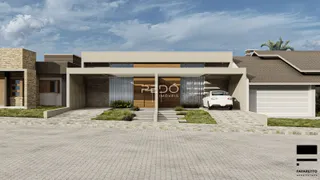 A fachada de uma casa moderna em Lajeado, Brasil.