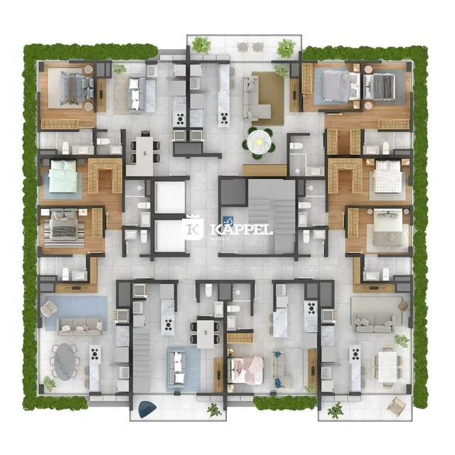 Planta baixa de uma casa grande mostrando a disposição dos cômodos e áreas.