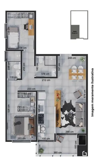 Apartamento com 1 dormitório, foto 3