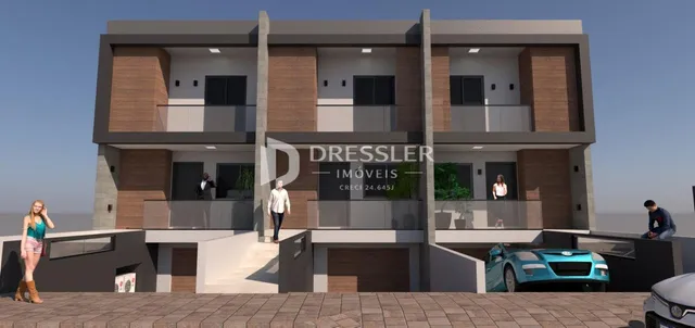 Fachada de um imóvel residencial moderno em Lajeado, Brasil.