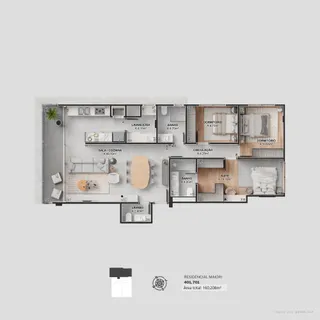 Plano de planta de uma residência em Lajeado, Brasil.