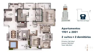 Planta baixa de um apartamento em Lajeado, Brasil.