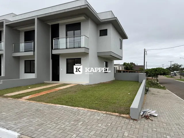 Fachada de um prédio residencial moderno em Lajeado, Brasil.