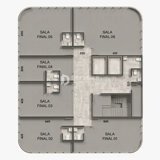 Planta baixa de um apartamento em Lajeado, Brasil, mostrando a disposição dos cômodos.