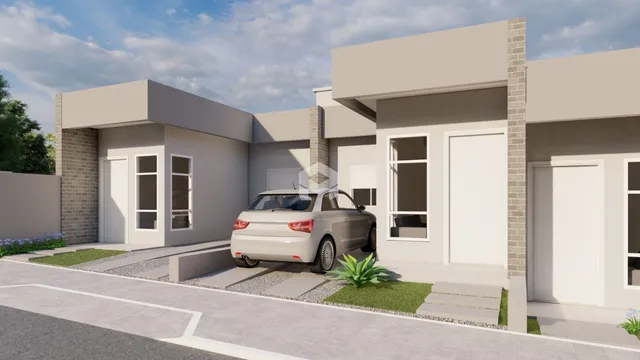 Fachada de uma residência moderna em Lajeado, Brasil.