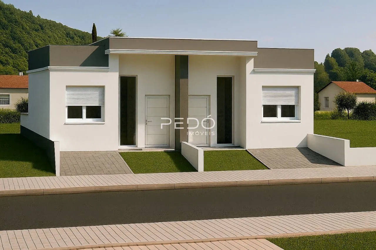 Fachada de uma casa moderna em Lajeado, Brasil.