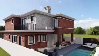Fachada de casa em Lajeado, Brasil com piscina e varanda.