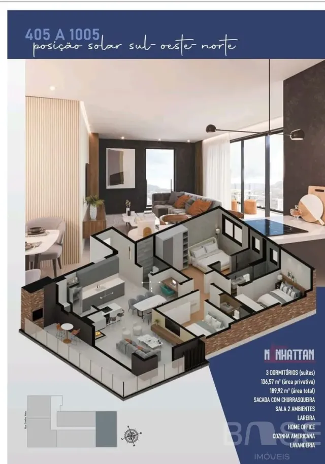 Apartamento com 3 dormitórios, foto 2
