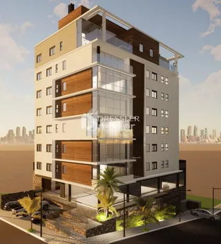 Fachada de um prédio residencial moderno em Lajeado, Brasil.