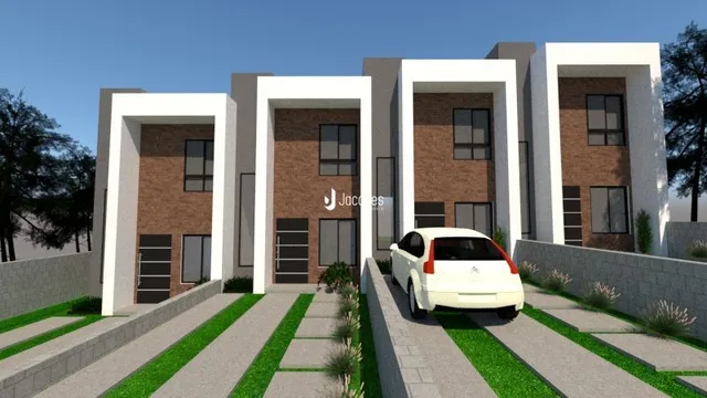 Fachada de uma residência moderna em Lajeado, Brasil.