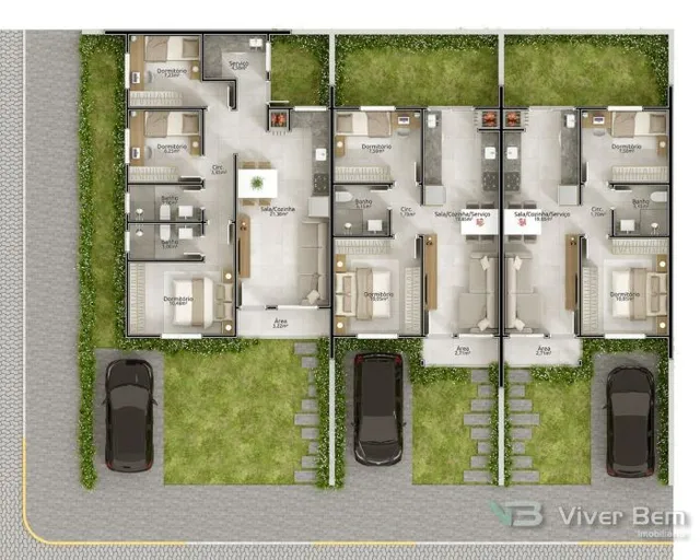 Casa geminada com 3 dormitórios