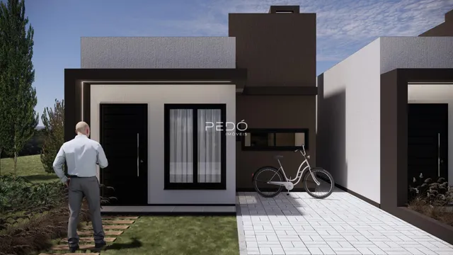 Fachada de uma residência moderna em Lajeado, Brasil.
