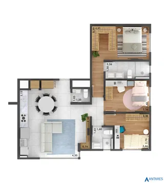 Apartamento com 3 dormitórios, foto 5