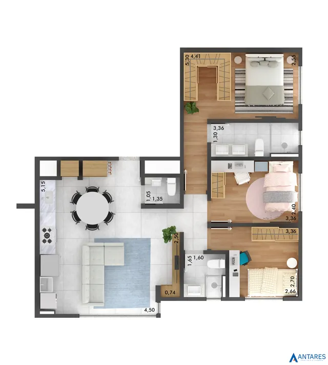 Apartamento com 3 dormitórios, foto 5